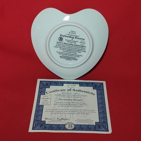 Vintage Bradford Exchange Enchanting Dreams Heart Decorative Plate No 073A 1997 - Picture 5 of 15